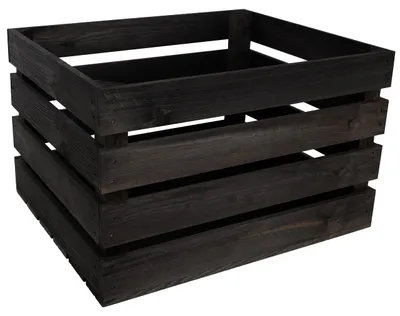 Productafbeelding van Creative Deco Decoratieve Natuurlijke Houten Doos Zwart, 50 x 40 x 30 cm