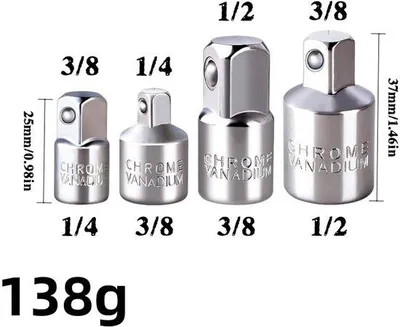 Produktbild von Elektrische Adapter, 4-teilig, verstellbare Stecker, für Wartung, Silber
