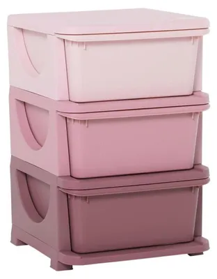 Zdjęcie produktu dla Pojemniki do przechowywania z 3 dużymi szufladami - Organizer na zabawki - 37 x 37 x 56,5 cm