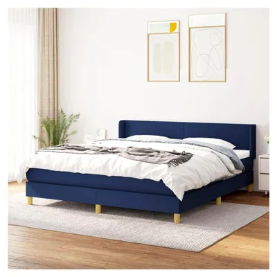 Produktbild von Boxspringbett mit Einzeltaschenfederkernmatratze, blau, 203x163x78/88 cm