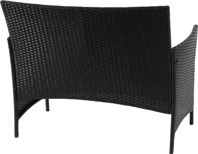 Immagine prodotto di Panca da giardino in poly-rattan Halden, seduta ~ antracite, cuscini antracite