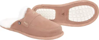 Produktbild von Vanuba Abby Lammfell Pantoletten Damen Schuhe - Badelatschen Damen Hausschuhe - Leder Wolle Pantoffeln Damen - Bequeme Schuhe Damen Lammfell-Hausschuhe - 39 EU Beige/Weiss