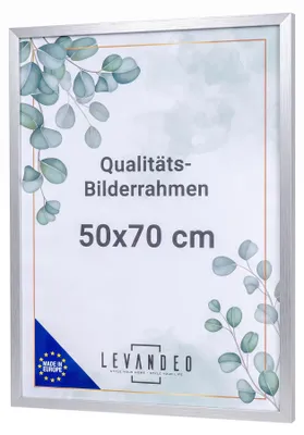 Produktbild von Bilderrahmen 50x70 Silber Holz Fotorahmen MDF Holzrahmen Acrylglas Posterrahmen