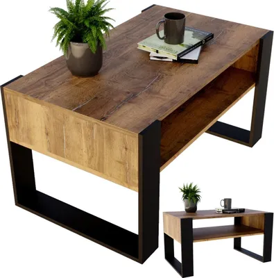 Produktbild von raumhirsch COUCHTISCH Holzwerkstoff rechteckig stabil Nussbaumfarben 45/53,6/92cm