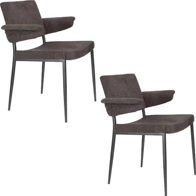 Produktbild von Dutchbone Portland Esszimmerstuhl mit Armlehne Grau - 2 er Set