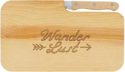 Produktbild von Holzsnackbrett mit Gravur 26x15cm für Wanderer