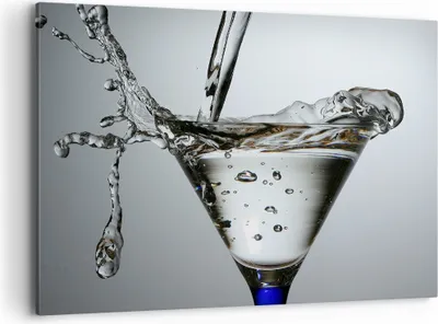 Produktbild von Bild auf Leinwand - Leinwandbild - Glas Wasser Mineralwasser Blasen - 120x80cm - Wand Bild - Wanddeko - Leinwanddruck - Bilder - Kunstdruck - Leinwand bilder - Wandkunst - AA120x80-0388