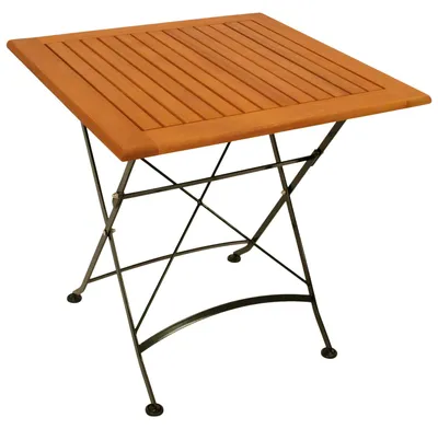 Produktbild von Klapptisch 75 x 74 x 75 cm Eukalyptus Flachstahl Schwarz