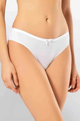 Produktbild von 3 Pack Damen Bikinislips Unterhosen Weiß L Baumwolle Schlüpfer K-47