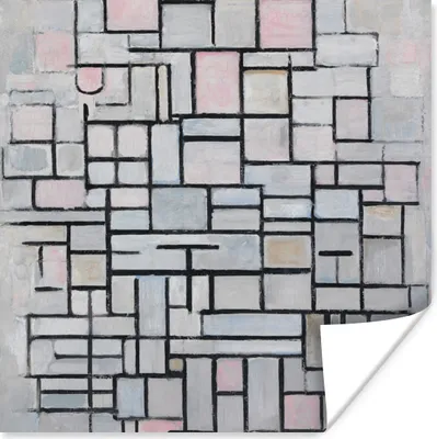 Produktbild von MuchoWow® Poster Komposition 6 - Piet Mondrian 75x75 cm - Wand Dekoration