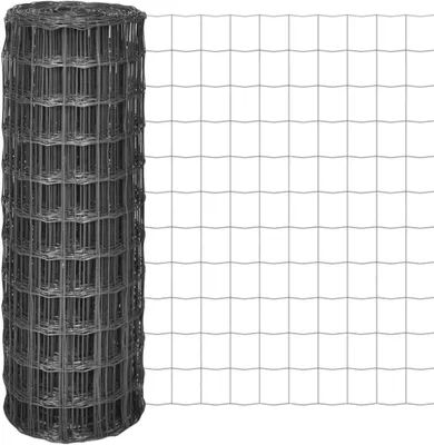Produktbild von Eurozaun aus Stahl, 10 x 0,8 m, grau, Maschendraht für Garten, Hof, Sichtschutz und Haustiere