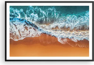 Produktbild von Gerahmtes Poster - Schwarzer Rahmen - Sand Wasser Strand - 91,5x61 cm - Wand Bild - Wanddeko - Wandbilder - Kunstposter - Wandposter - Bilderrahmen - Bilder - Kunstdruck - P2BAA91x61-5021