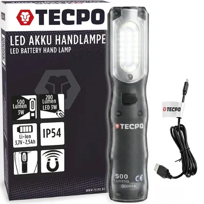 Produktbild von LED Akku Handlampe 500 Lumen + USB Kabel