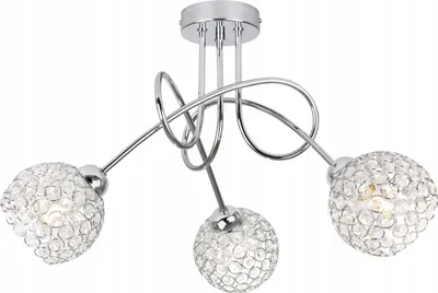 Obrázek produktu pro Light-Home Křišťálové stropní svítidla stropní svítidla - stropní lampa průmyslová pro obývací pokoj ložnici a jídelnu - závěsné světlo sklo s kovem 3 světla - chrom