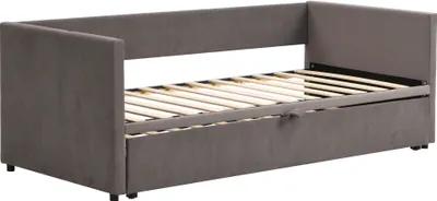 Produktbild von Merax Tagesbett 90x200cm/180x200cm Ausziehbett, Erweiterbares Schlafsofa mit Lattenrost und Armlehnen, Samt Polsterbett Kinderbett Sofabett