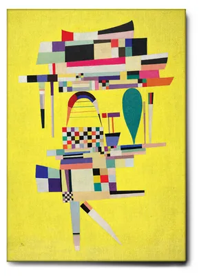 Image de Giallobus - Peinture jaune - Vassily Kandinsky - 100L x 140l cm - Tableau - Toile à cadre standard