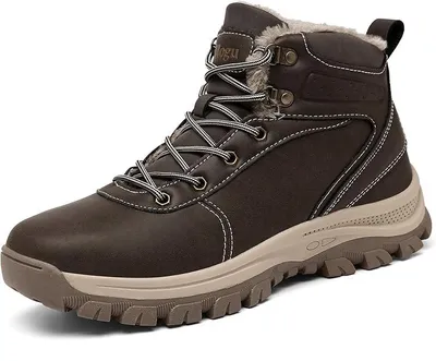 Produktbild von Herren Winter Trekkingstiefel Braun Isolierte Wasserdichte 43