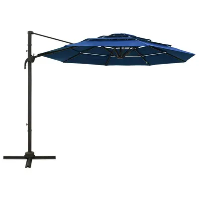 Produktbild von vidaXL Sonnenschirm mit Aluminium-Mast 4-lagig Azurblau 3x3 m