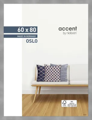 Produktbild von accent by nielsen Holz Bilderrahmen Oslo, 60x80 cm, Silber