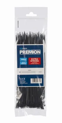Obrázok produktu pre PREMION PREP00015 - Sťahovacie pásky čierne 2,5 x 200mm 100ks