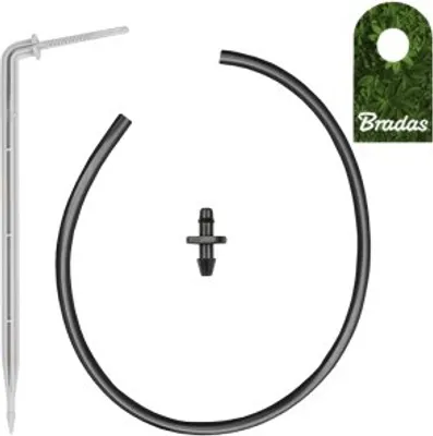 Image de distributeur monobloc avec micro-tuyau de 50 cm et arc goutte-à-goutte PREMIUM 2,2l/h micro-irrigation Bradas
