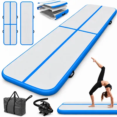 Produktbild von AIRTRACK Gymnastikmatte, Akrobatikmatte, faltbar, 500x100x10 cm, blau