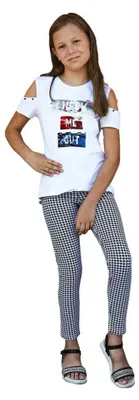 Produktbild von Mädchen Kinder Leggings gemustert in Baumwolle; Muster-6 104/110