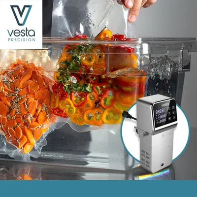 Produktbild von Vesta Precision – Professioneller Sous-Vide-Garer SV330 | Inklusive Wi-Fi-Steuerungs-App und Timer | 2300W, Edelstahl