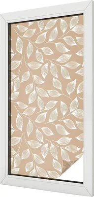 Obrázok produktu pre Vitrážová fólia na okno - 100x100 cm - vitrážový vzor - nepriehľadná dekoratívna fólia na ochranu súkromia - samolepiaca, UV ochrana - listy prírody