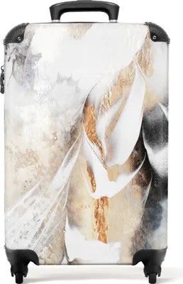 Obrázek produktu pro NoBoringSuitcases.com® Kufr Příruční zavazadlo Trolley Rolling suitcase Malý kufr na 4 kolečkách - Abstract - Gold - Design - Luxe - Cabin Size < 55x40x23 cm & 55x40x20 cm - Foto kufr - Cabin suitcase - Board luggagePříruční zavazadlo Kufr 55x35x20 cm, 36L,