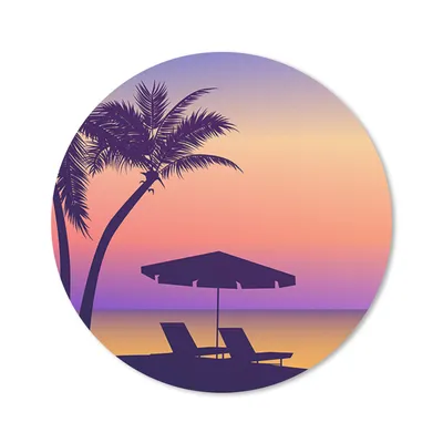 Produktbild von MuchoWow® Mauspad Mousepad Strandkorb - Sonnenschirm - Nacht - Zeichnung 30x30 cm - Mousepads - Maus Mat - Pad - Mausunterlage - Tischunterlage - Schreibtischmatten