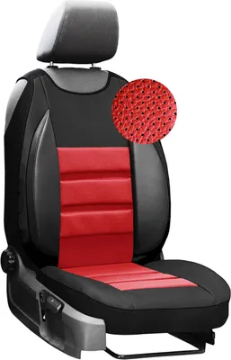 Produktbild von moto-MOLTICO Autositzbezüge - Autositzschoner Universalgröße - Sitzauflage Auto - Ökologisches Leder - Rot
