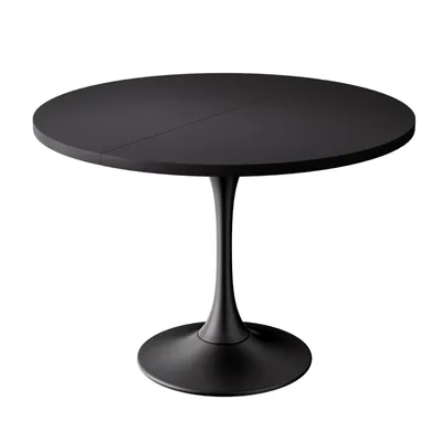 Produktbild von Ausziehbarer Esstisch 100–130 x 80 cm,für 4–6 Personen platzsparender Küchentisch mit leichtgängiger Teleskopschiene,Schwarz