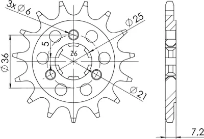 Produktbild von Ritzel Supersprox 520 - 15Z CST-437:15|grobverzahnt 21,0/25,0
