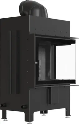 Produktbild von Kamineinsatz aus Stahl KRATKI LUCY rechts 12 kW Ø 200 schwarz Verkleidung