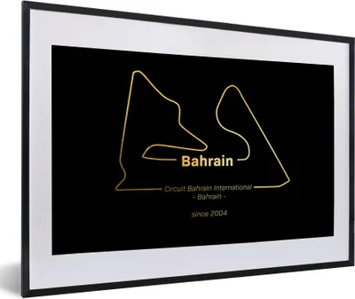 Produktbild von MuchoWow® Gerahmtes Poster Bahrain - Formel 1 - Rennstrecke 60x40 cm - Poster mit Schwarzem Bilderrahmen Wandposter Rahmen Foto Bilder - Schlafzimmer - Plakat in Rahmen - Drucken
