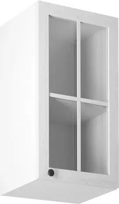 Produktbild von Küchenglasschrank 40 cm küche Küchenschrank, Provence G40S Weiß/Matt
