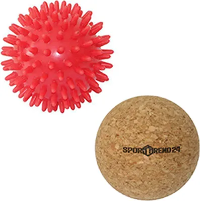 Zdjęcie produktu dla Piłka do masażu o średnicy 7 cm „Jeż” + piłka do masażu powięziowego z korka o średnicy 6,5 cm