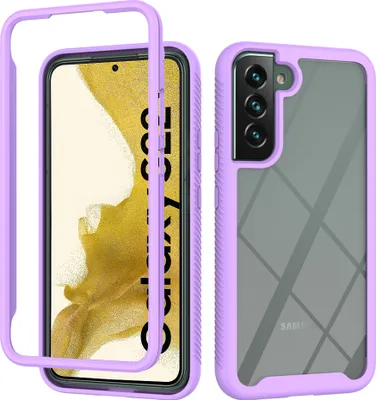 Image de Etui pour Samsung Galaxy S23, Coque arrière transparente hybride, Bumper TPU robuste, Etui anti-chocs Violet