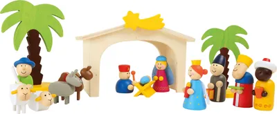 Produktbild von Small Foot Design Spielset Holzkrippe 3945 Mehrfarbig Lernspielzeug
