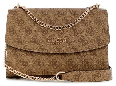 Produktbild von GUESS Calista Convertible Xbody Flap Bag Latte Logo