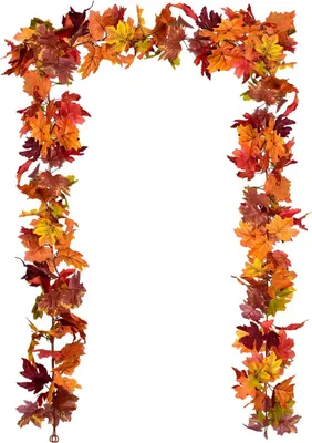 Image de pack de 2 guirlandes d'automne d'érable - 5,9ft / pièce guirlande de feuilles d'automne artificielles décor coloré de Thanksgiving pour la maison de mariage cheminée partie de Noël, 7 couleurs d'érable