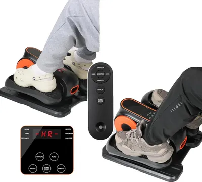 Image de Vélo elliptique sous table, cadre en acier robuste, 56 x 38 x 25 cm, vitesses réglables de 1 à 12 niveaux, écran LCD HD, télécommande incluse