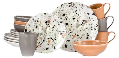 Produktbild von CreaTable, 24348, Terrazzo Mix, Kombiservice 16-tlg, Steinzeug