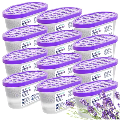 Image de 12 déshumidificateurs de 400 ml – Absorbeurs d'humidité pour la cuisine, la salle de bain, la voiture et le salon – Parfum lavande