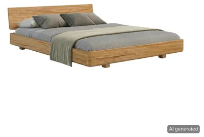 Produktbild von Schwebebett aus massivem Eichenholz Visby LENA ohne Nachttische / 200 × 200 cm
