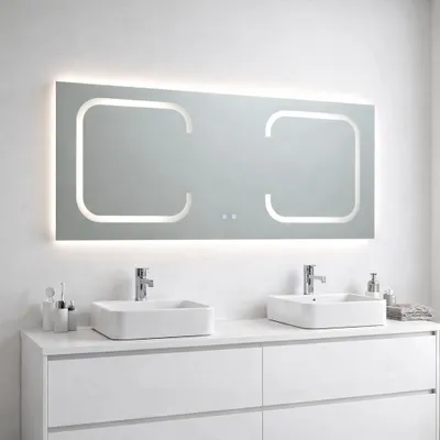 Produktbild von 180x80 rechteckiger Badezimmerspiegel mit LED-Beleuchtung