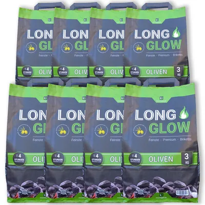 Produktbild von Long Glow Olive 24 kg Premium Grillbriketts |  Spain