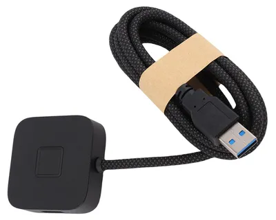 Zdjęcie produktu dla Obsługa czytnika linii papilarnych USB dla komputerów z systemem Windows 10 i 11 – klucz sprzętowy z funkcją dotykową 360 stopni i szybkim rozpoznawaniem, biometryczny skaner linii papilarnych, kolor czarny