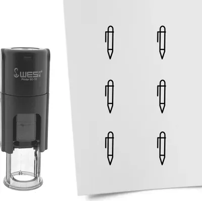 Produktbild von CombiCraft Selbstfärbender Stempel 'Kugelschreiber' in der Farbe Schwarz, Ø10mm